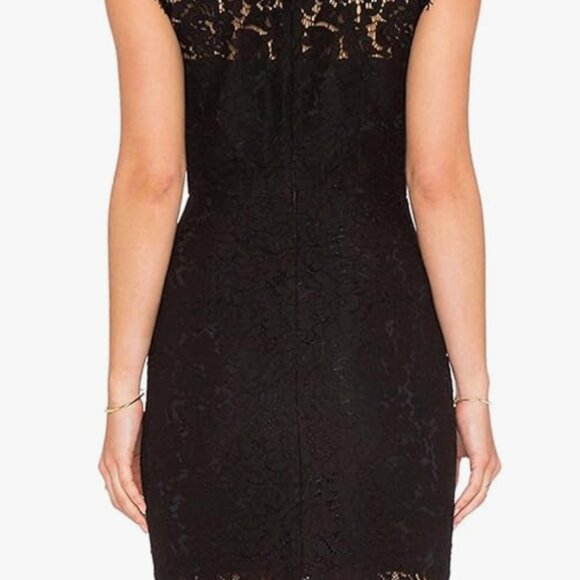 MEROKEETY Women's Sleeveless Lace Floral Elegant Cocktail Dress Crew Neck Knee L - Picture 10 of 10